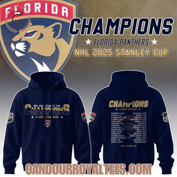 Florida Panthers Champions National Hockey League 2025 Season Hoodie