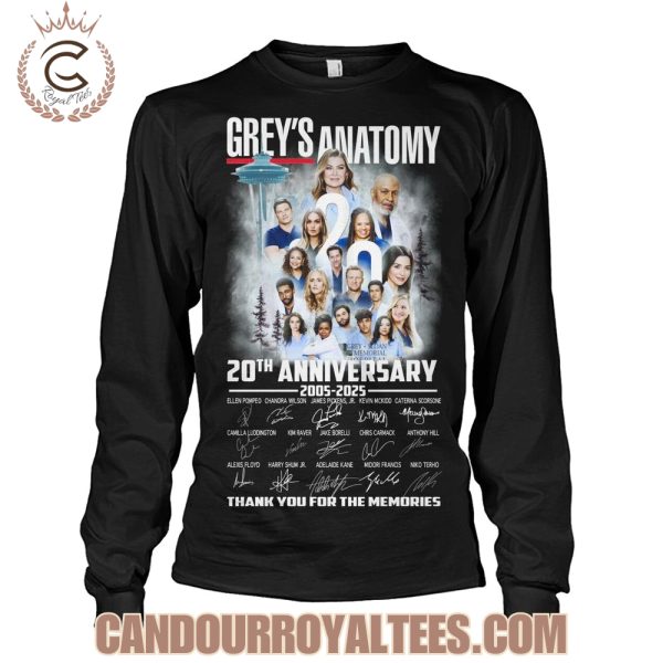 Grey’s Anatomy 20th Anniversary 2005-2025 Thank You For The Memories T-Shirt