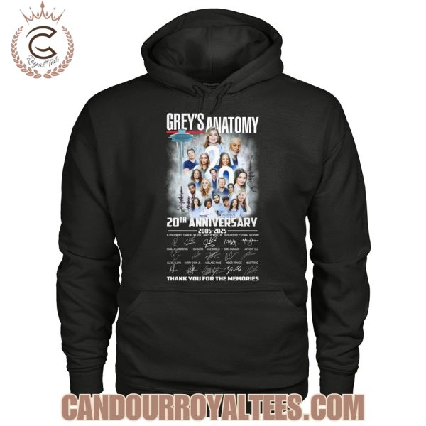 Grey’s Anatomy 20th Anniversary 2005-2025 Thank You For The Memories T-Shirt