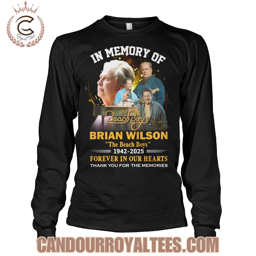 In Memory Of The Beach Boys Brian Wilson 1942-2025 Forerer In Our Hearts T-Shirt In Memory Of The Beach Boys Brian Wilson 1942-2025 Forerer In Our Hearts T-Shirt