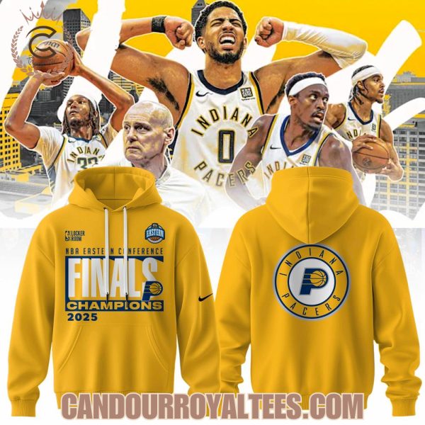 Indiana Pacers NBA Conference East Champions 2025 Yellow Tshirt, Hoodie