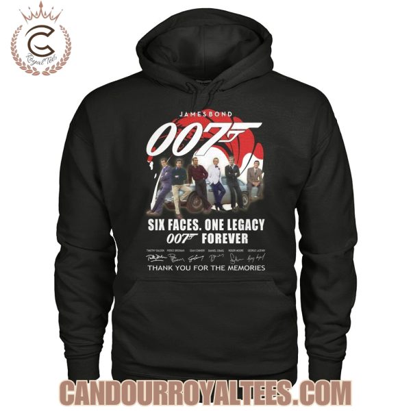 James Bond Six Faces One Legacy 007 Forever Thank You For The Memories T-Shirt