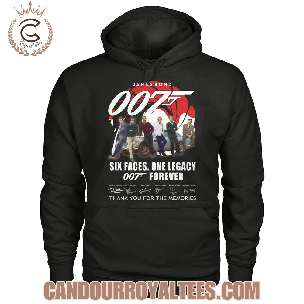 James Bond Six Faces One Legacy 007 Forever Thank You For The Memories T-Shirt James Bond Six Faces One Legacy 007 Forever Thank You For The Memories T-Shirt