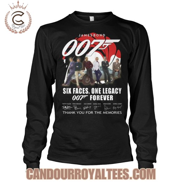 James Bond Six Faces One Legacy 007 Forever Thank You For The Memories T-Shirt