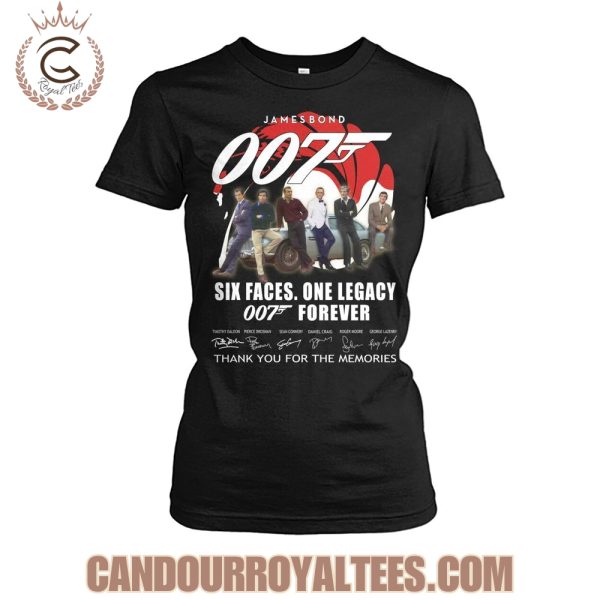 James Bond Six Faces One Legacy 007 Forever Thank You For The Memories T-Shirt