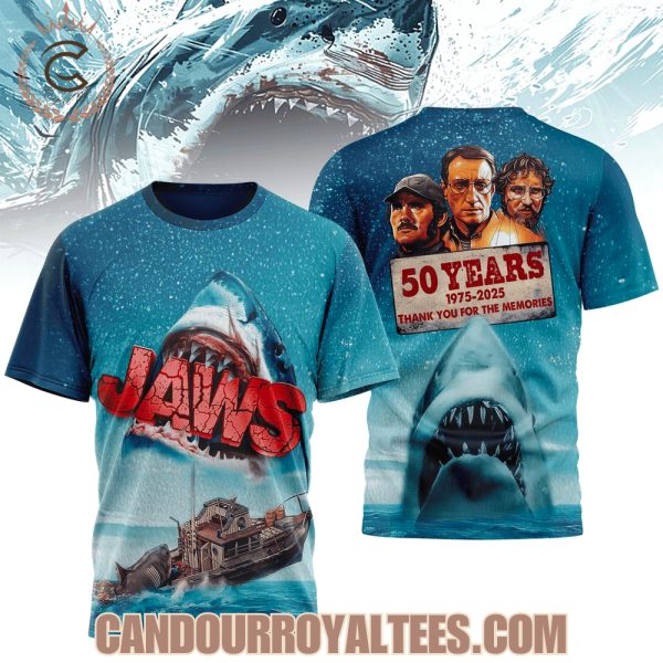 Jaws 50 Years 1975-2025 Thank You For The Memories Tshirt