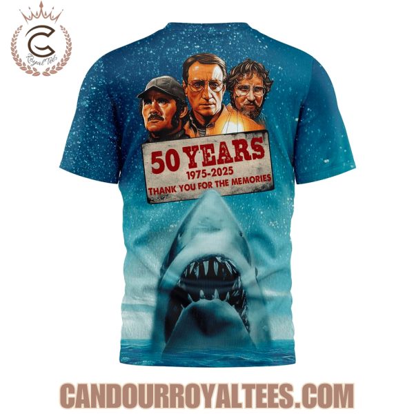 Jaws 50 Years 1975-2025 Thank You For The Memories Tshirt
