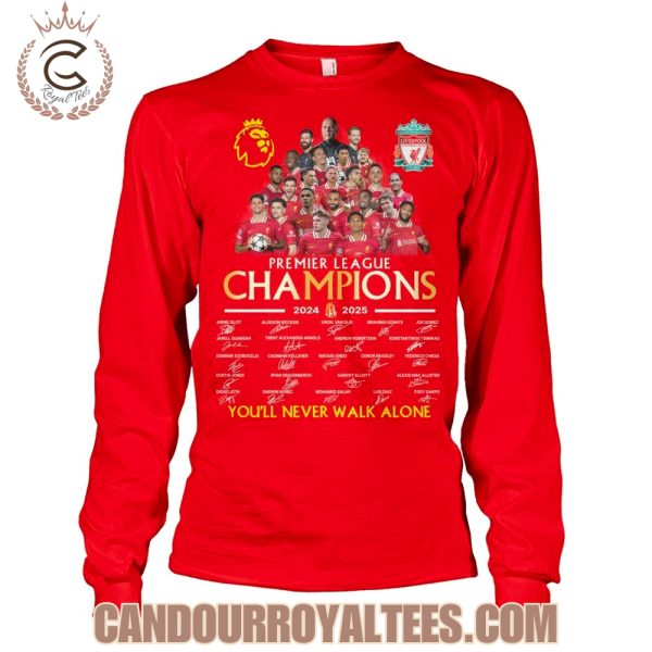 Liverpool Premier League Champions 2024-2025 You’ll Never Walk Alone T-Shirt