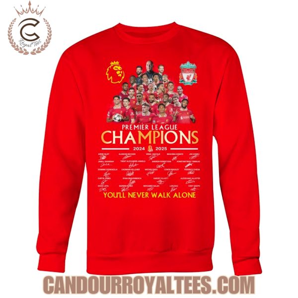 Liverpool Premier League Champions 2024-2025 You’ll Never Walk Alone T-Shirt