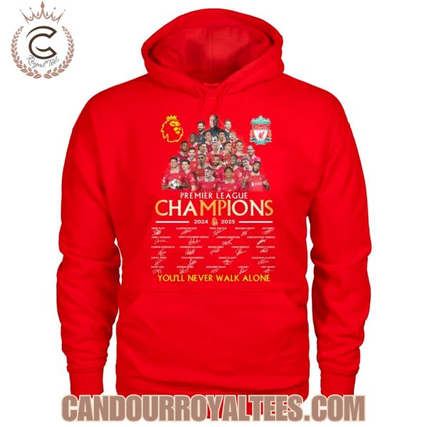Liverpool Premier League Champions 2024-2025 You’ll Never Walk Alone T-Shirt