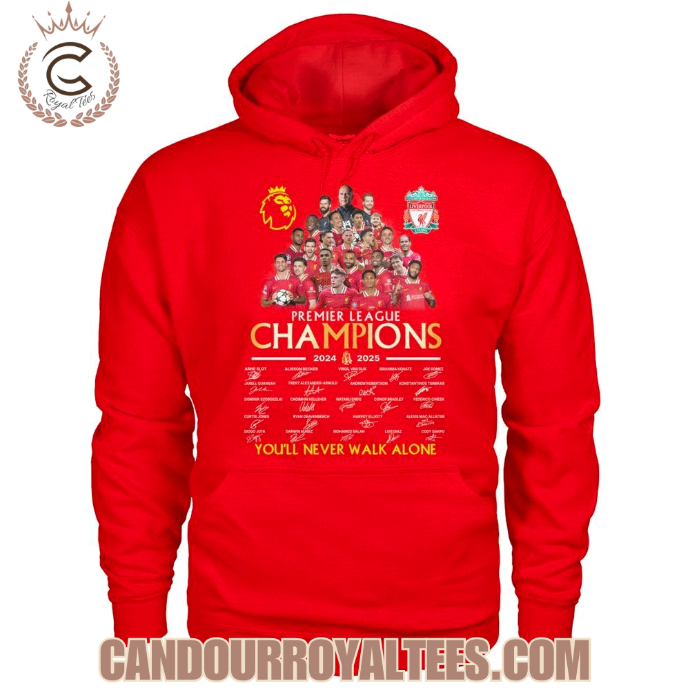 Liverpool Premier League Champions 2024-2025 You'll Never Walk Alone T-Shirt Liverpool Premier League Champions 2024-2025 You'll Never Walk Alone T-Shirt