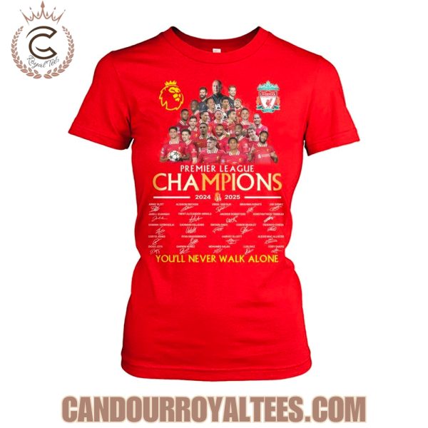 Liverpool Premier League Champions 2024-2025 You’ll Never Walk Alone T-Shirt