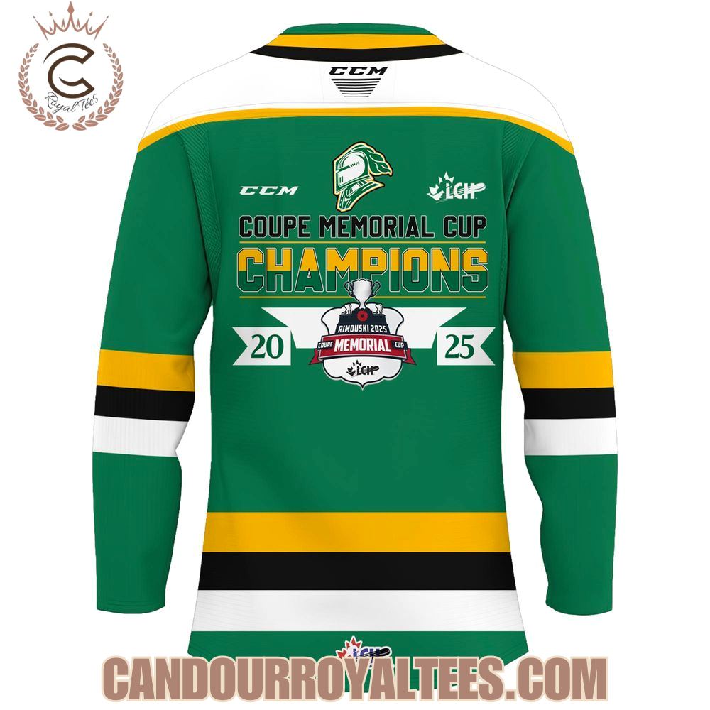 London Knights Coupe Memorial Cup Champions 2025 Hockey Jersey London Knights Coupe Memorial Cup Champions 2025 Hockey Jersey