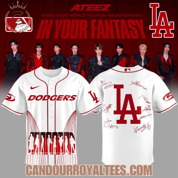 Los Angeles Dodgers ATEEZ World Tour Signature White Jersey