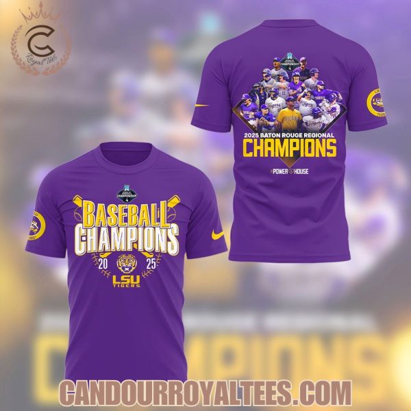 LSU Tigers 2025 Baton Rouge Regional Champions Tshirt, Hoodie, Cap
