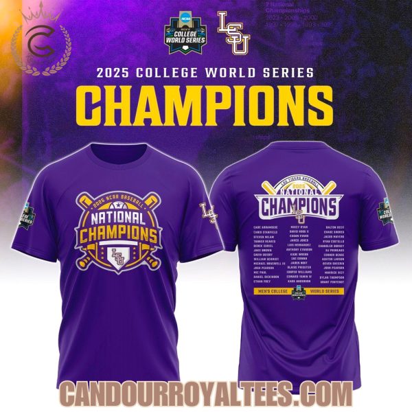 LSU Tigers 2025 College World Series Champions Tshirt, Hoodie, Cap