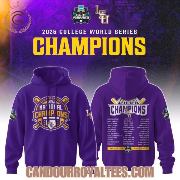 LSU Tigers 2025 College World Series Champions Tshirt, Hoodie, Cap