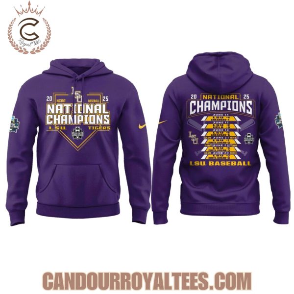 LSU Tigers Baseball 2025 NCAA Baseball College World Series Champions Hoodie, Tshirt, Cap