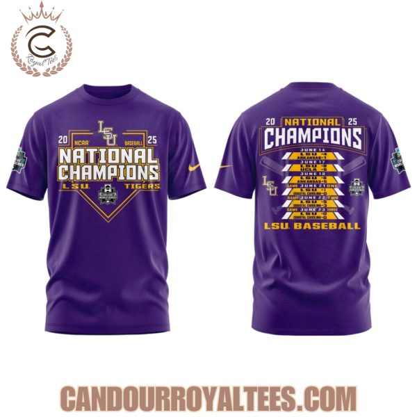 LSU Tigers Baseball 2025 NCAA Baseball College World Series Champions Hoodie, Tshirt, Cap