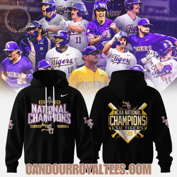 LSU Tigers Baseball NCAA National Champions 2025 Black Tshirt, Hoodie