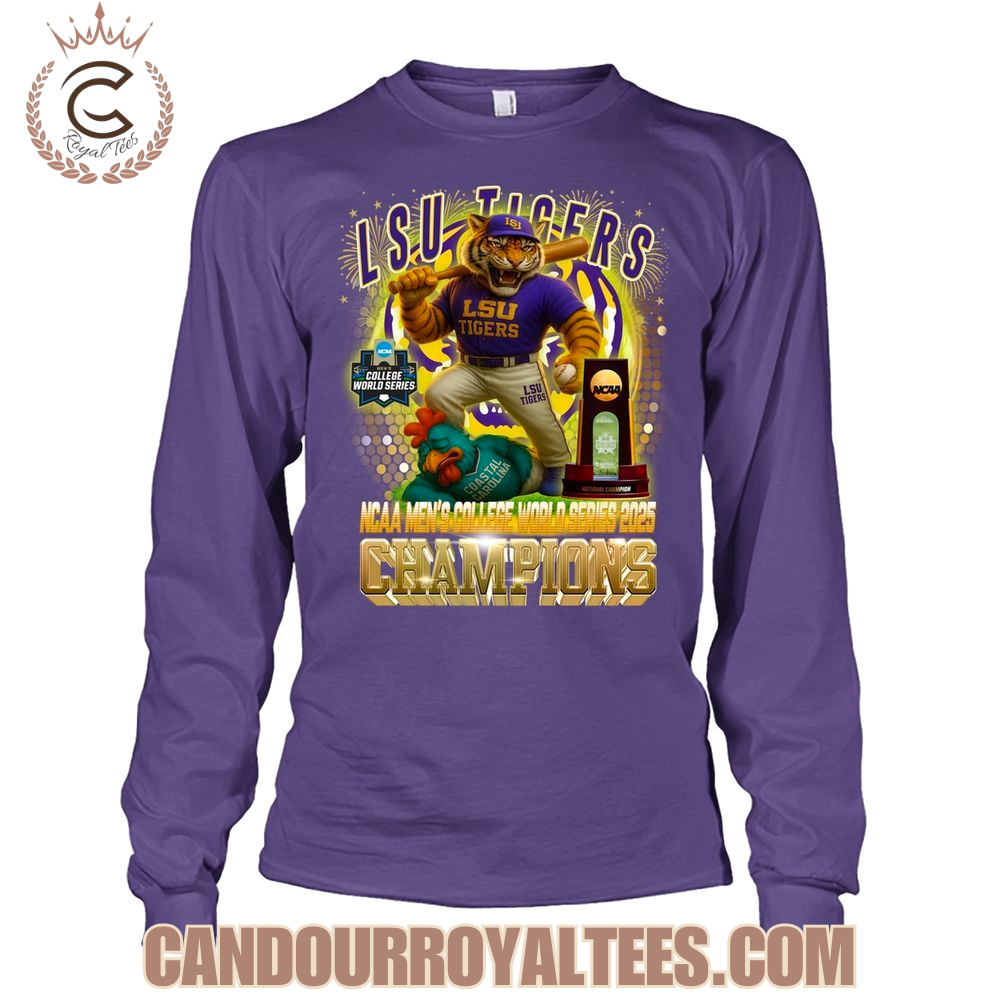 LSU Tigers NCAA Men's College Series 2025 Champions Mascot T-Shirt LSU Tigers NCAA Men's College Series 2025 Champions Mascot T-Shirt