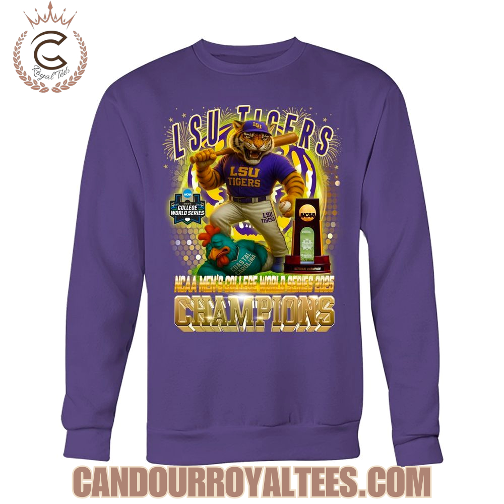 LSU Tigers NCAA Men's College Series 2025 Champions Mascot T-Shirt LSU Tigers NCAA Men's College Series 2025 Champions Mascot T-Shirt
