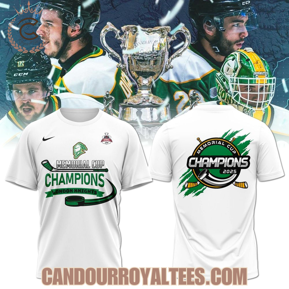 Memorial Cup Champions Champions 2025 London Knights White Tshirt, Hoodie Memorial Cup Champions Champions 2025 London Knights White Tshirt, Hoodie