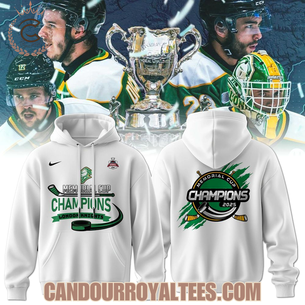 Memorial Cup Champions Champions 2025 London Knights White Tshirt, Hoodie Memorial Cup Champions Champions 2025 London Knights White Tshirt, Hoodie