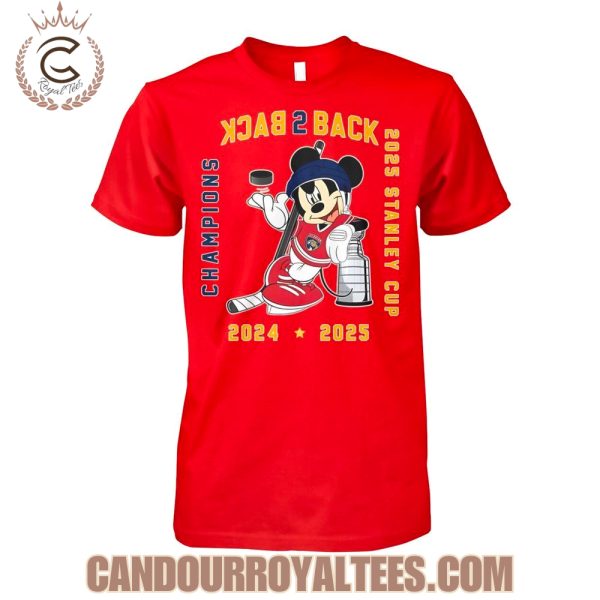 Mickey x Florida Panthers Back To Back 2025 Stanley Cup Champions T-Shirt