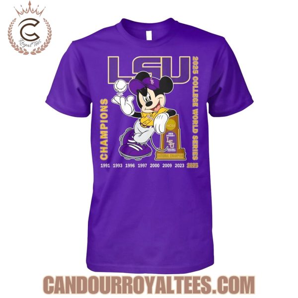 Mickey x LSU Tigers 2025 College World Series Champions T-Shirt