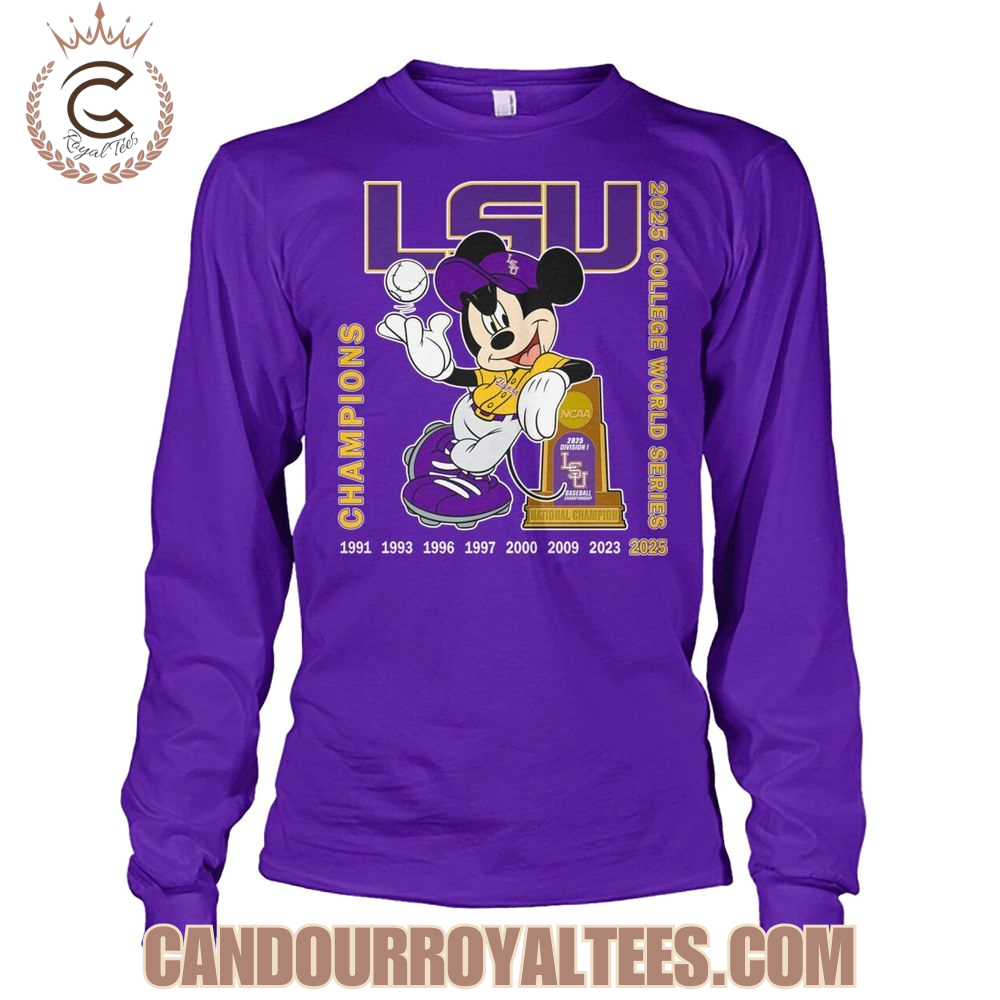 Mickey x LSU Tigers 2025 College World Series Champions T-Shirt Mickey x LSU Tigers 2025 College World Series Champions T-Shirt