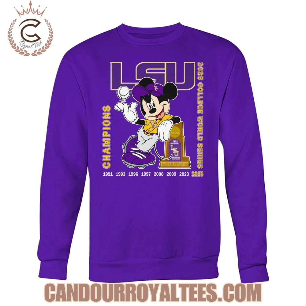 Mickey x LSU Tigers 2025 College World Series Champions T-Shirt Mickey x LSU Tigers 2025 College World Series Champions T-Shirt