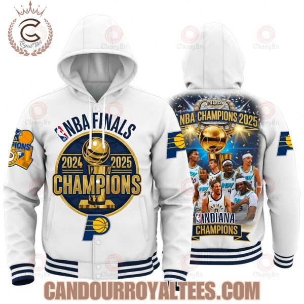 NBA Champions 2025 Indiana Pacers Hooded Varsity Jacket