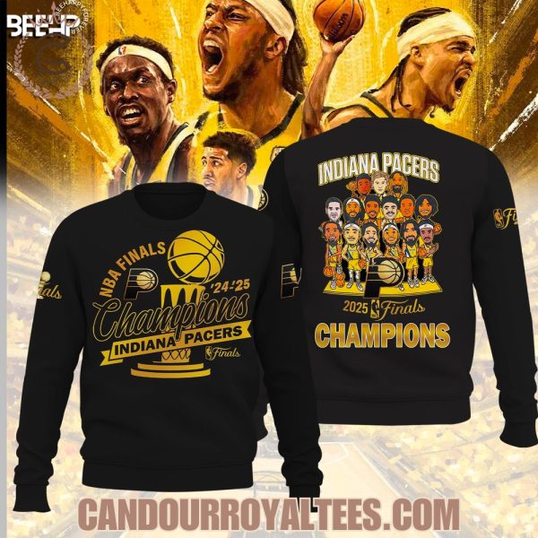 NBA Finals ’24-’25 Champions Indiana Pacers Black Tshirt, Hoodie