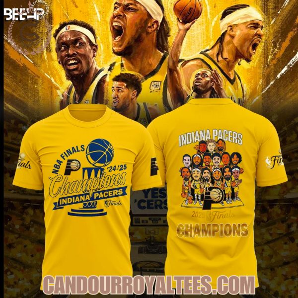 NBA Finals ’24-’25 Champions Indiana Pacers Yellow Tshirt, Hoodie