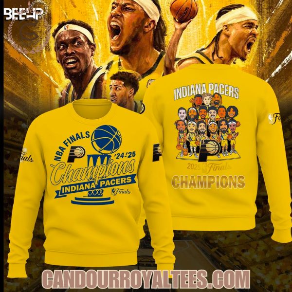 NBA Finals ’24-’25 Champions Indiana Pacers Yellow Tshirt, Hoodie