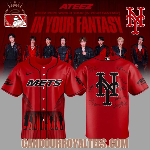 New York Mets ATEEZ World Tour Signature Red Jersey
