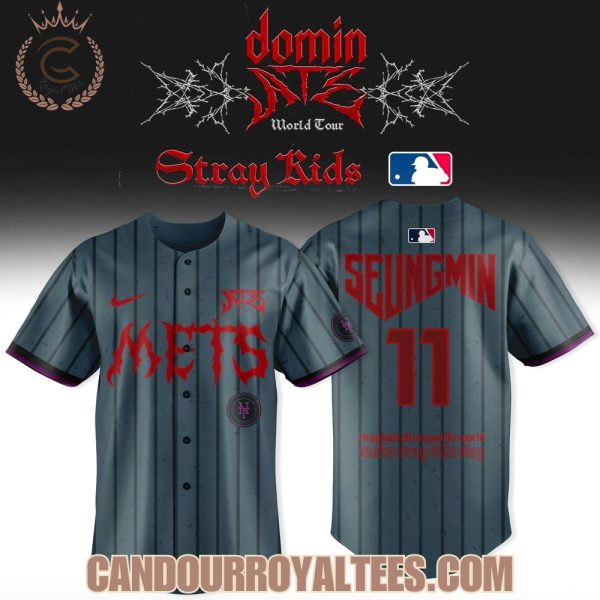 New York Mets x Stray Kids Dominate World Tour 2025 Baseball Jersey