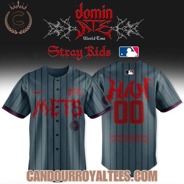 New York Mets x Stray Kids Dominate World Tour 2025 Baseball Jersey