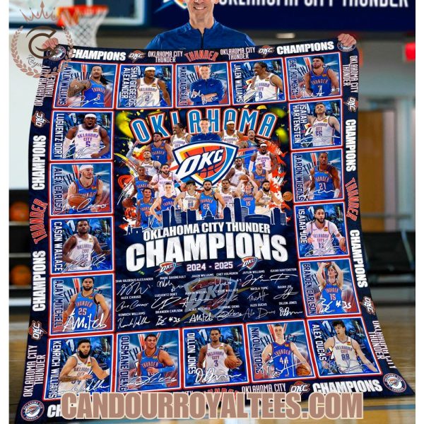 Oklahoma City Thunder Champions 2024 – 2025 Fleece Blanket