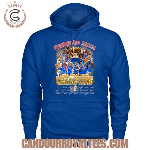 Oklahoma City Thunder NBA Final 2025 Champions Signature T-Shirt