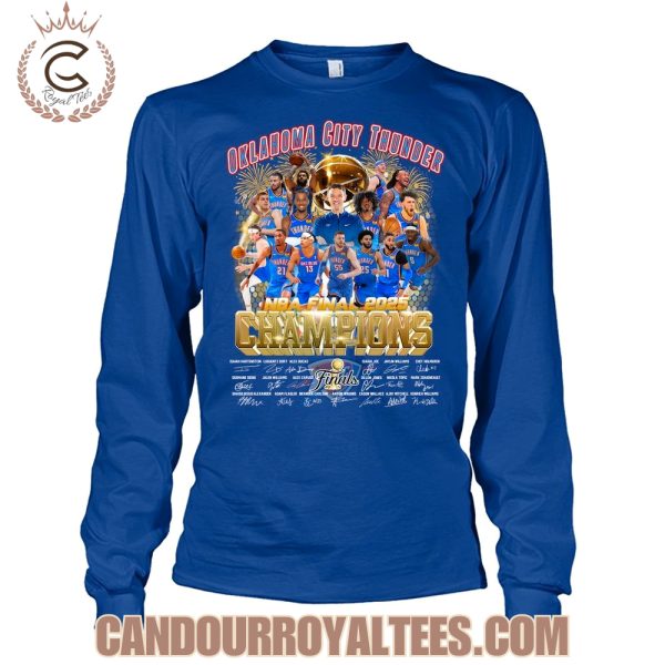 Oklahoma City Thunder NBA Final 2025 Champions Signature T-Shirt