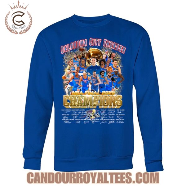 Oklahoma City Thunder NBA Final 2025 Champions Signature T-Shirt