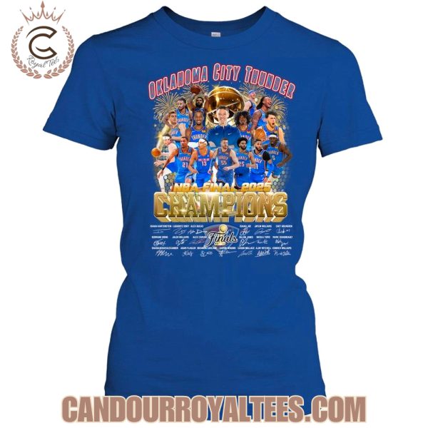 Oklahoma City Thunder NBA Final 2025 Champions Signature T-Shirt