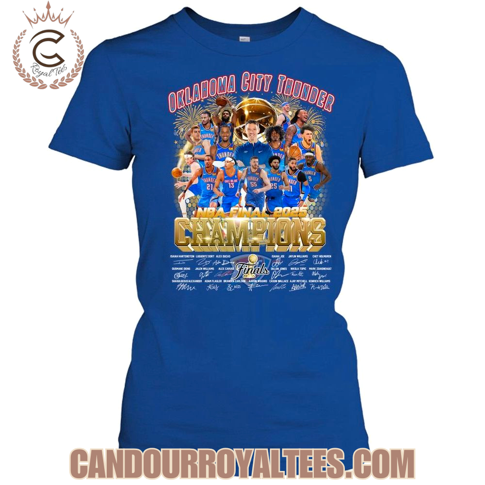 Oklahoma City Thunder NBA Final 2025 Champions Signature T-Shirt Oklahoma City Thunder NBA Final 2025 Champions Signature T-Shirt