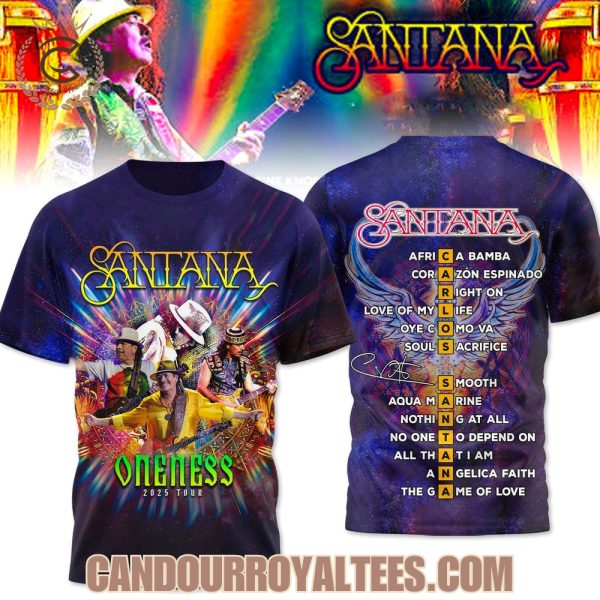 Santana Oneness 2025 Tour Tshirt, Hoodie