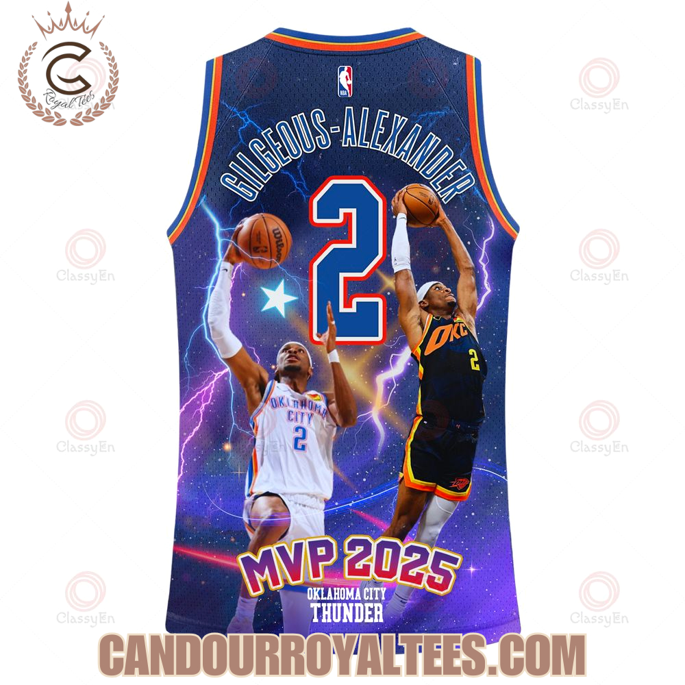 Shai Gilgeous-Alexander MVP 2025 Oklahoma City Thunder Basketball Jersey Shai Gilgeous-Alexander MVP 2025 Oklahoma City Thunder Basketball Jersey