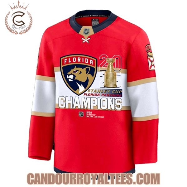 Stanley Cup Final 2025 Champions Florida Panthers Hockey Jersey
