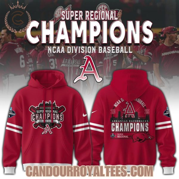 Super Regionals Champions 2025 Arkansas Razorbacks Tshirt, Hoodie, Cap