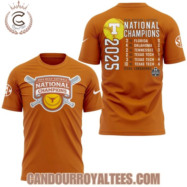 Texas Longhorns 2025 NCAA Softball Champions Orange Tshirt, Hoodie, Cap